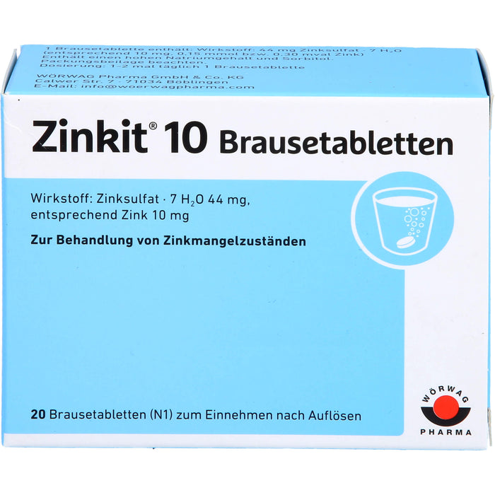 Zinkit 10 Brausetabletten, 20 pc Tablettes