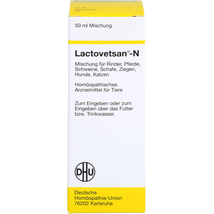 DHU Lactovetsan-N für Tiere, Rinder, Pferde, Schweine, Schafe, Ziegen, Hunde, Katzen, 50 ml Lösung