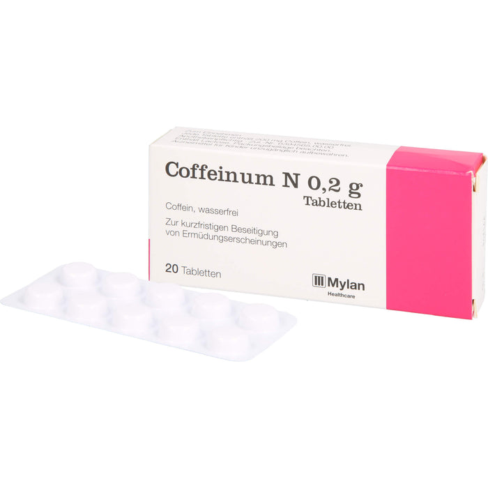 Coffeinum N 0.2 g Tabletten bei Ermüdungserscheinungen, 20 pc Tablettes