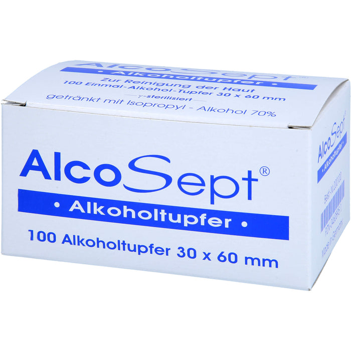 AlcoSept Alkoholtupfer zur Reinigung der Haut, 100 pc Écouvillon