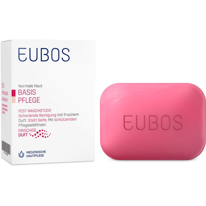 EUBOS Basis Pflege festes Waschstück schonende Reinigung mit frischem Duft für normale Haut, 1 pcs. bar of soap