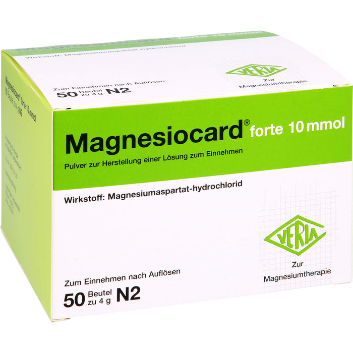 Magnesiocard forte 10 mmol Pulver zur Behandlung bei Magnesiummangel, 50 St. Beutel