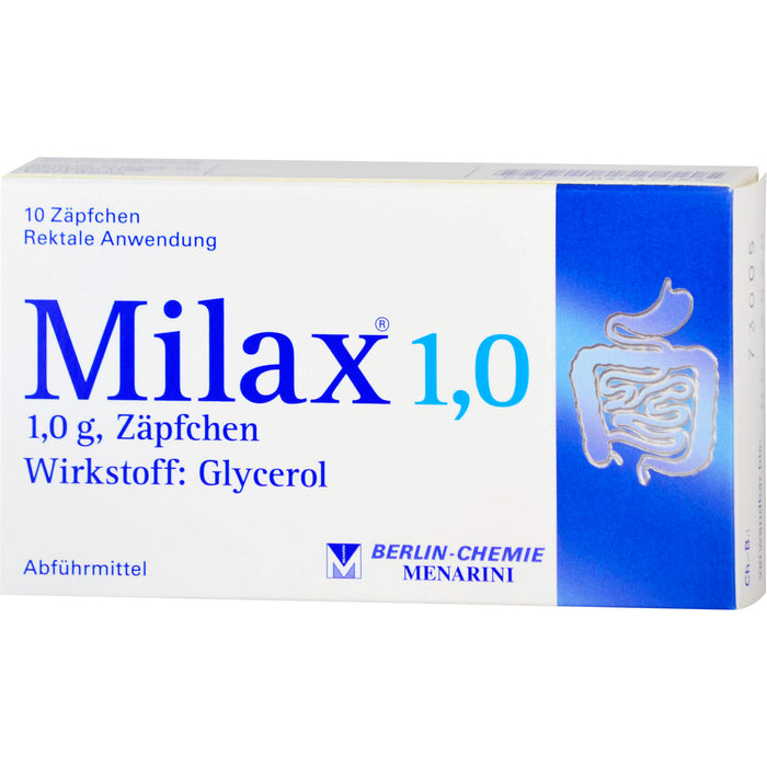 BERLIN-CHEMIE Milax 1,0 g Zäpfchen Abführmittel, 10 St. Zäpfchen