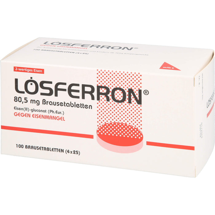 LÖSFERRON Brausetabletten gegen Eisenmangel, 100 pcs. Tablets