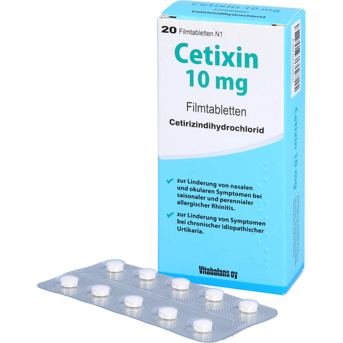 Cetixin 10 mg Filmtabletten bei Allergien, 20 pcs. Tablets