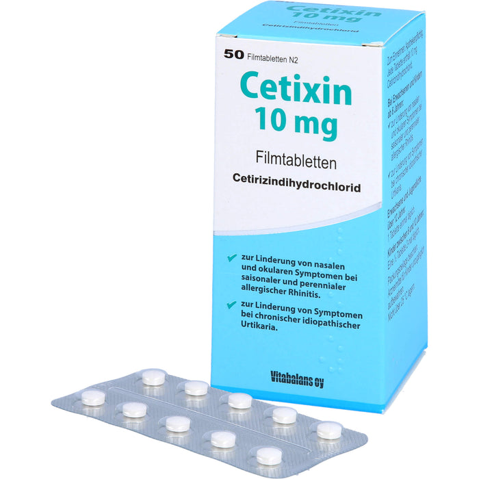 Cetixin 10 mg Filmtabletten bei Allergien, 50 pc Tablettes