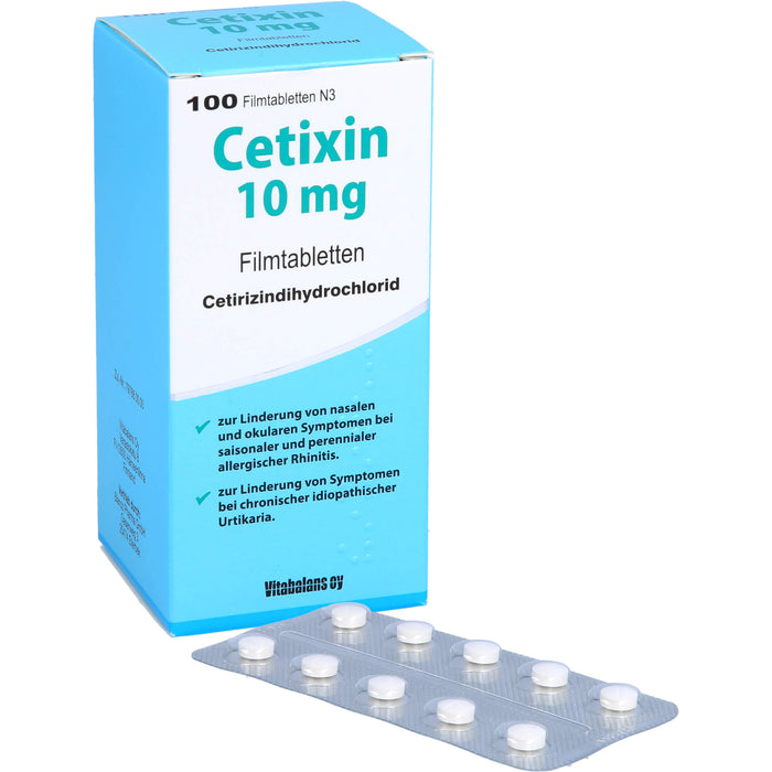 Cetixin 10 mg Filmtabletten bei Allergien, 100 pc Tablettes