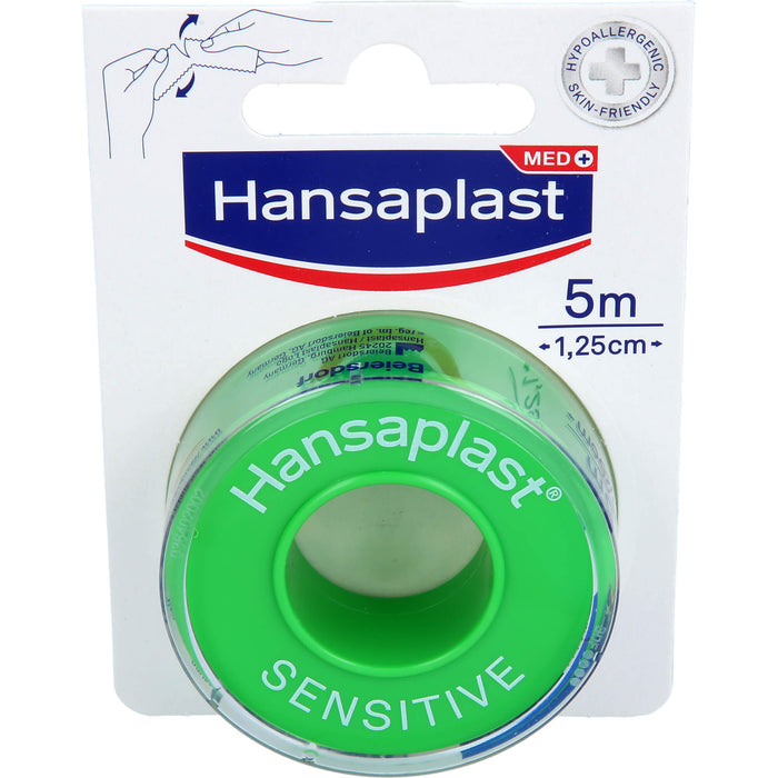 Hansaplast Sensitive Fixierpflaster 5 m x 1,25 cm, 1 pc Pansement