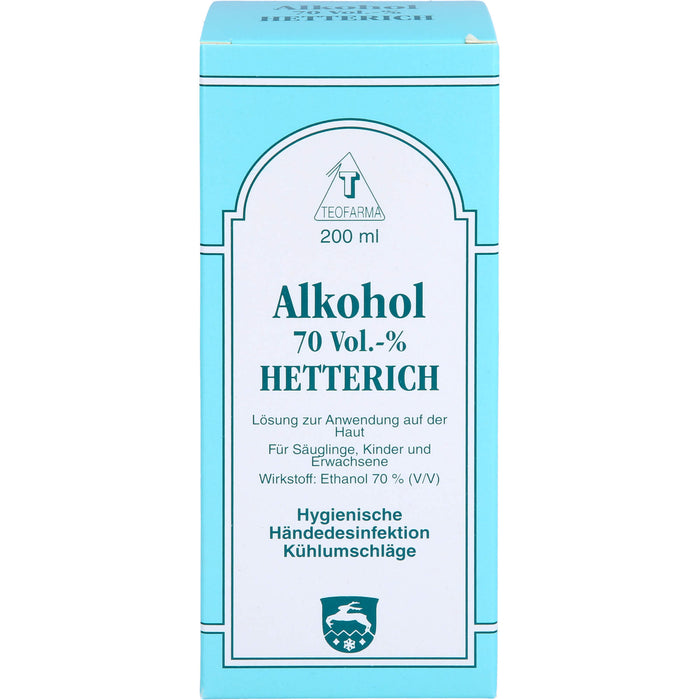 Alkohol 70 Vol. % HETTERICH, 200 ml Lösung