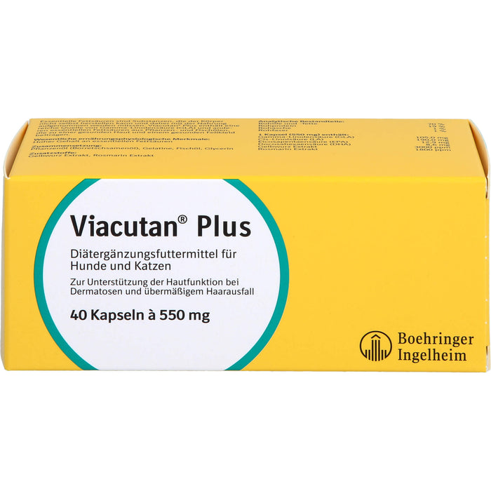 Viacutan plus Kapseln für Hunde und Katzen bei Dermatosen und übermäßigem Haarausfall, 40 pcs. Capsules