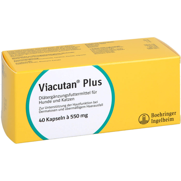 Viacutan plus Kapseln für Hunde und Katzen bei Dermatosen und übermäßigem Haarausfall, 40 pcs. Capsules