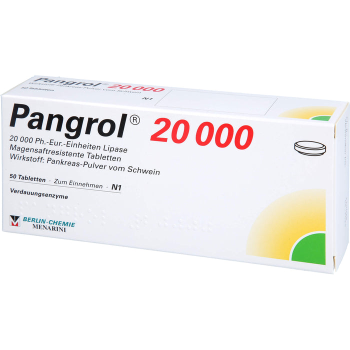 Pangrol 20 000 Ph.-Eur.-Einheiten Lipase Tabletten, 50 pcs. Tablets