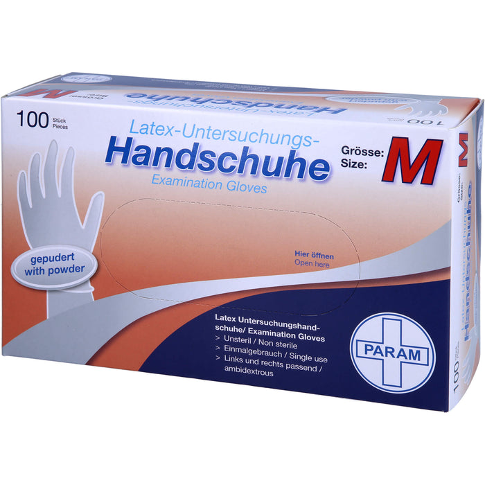 Einmal Handschuhe Latex gepudert M, 100 St HAS