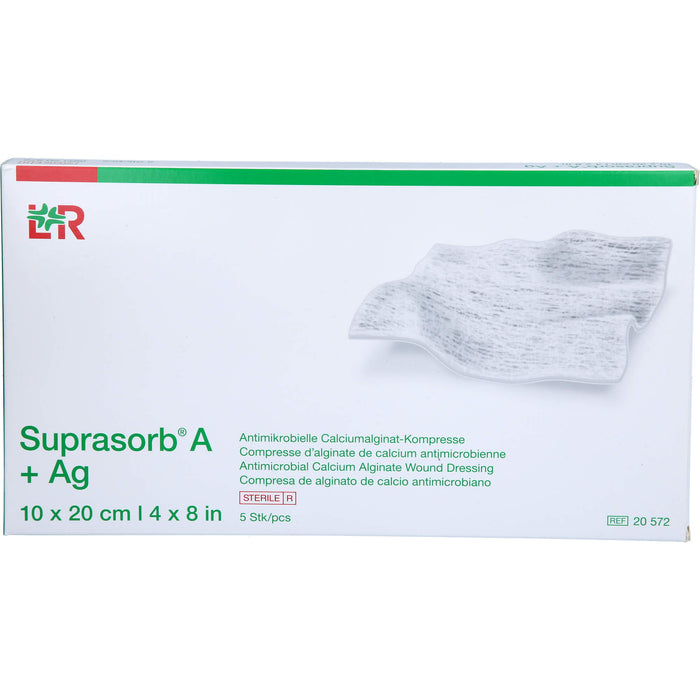 Suprasorb A+AG Antimikro Cal.-alginat Kompr.10x20, 5 St KOM