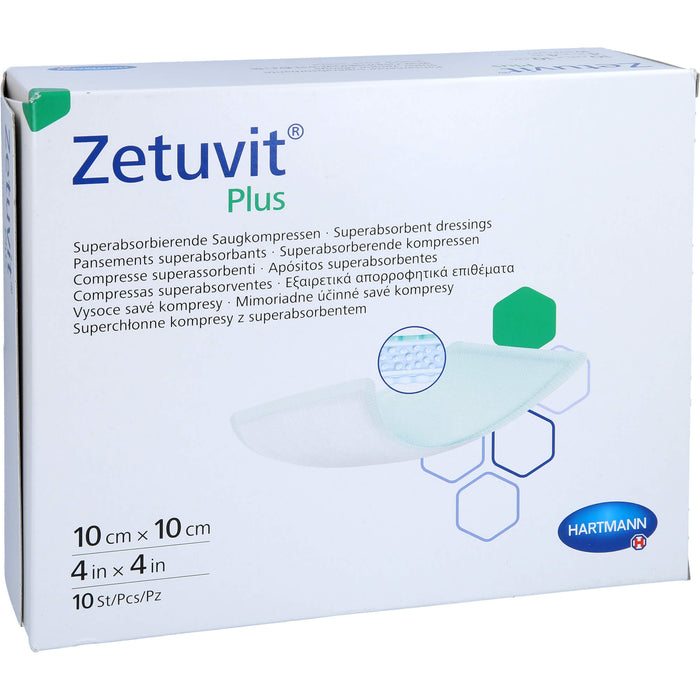 Zetuvit Plus extrastarke Saugkompr.ster10x10cm CPC, 10 St KOM