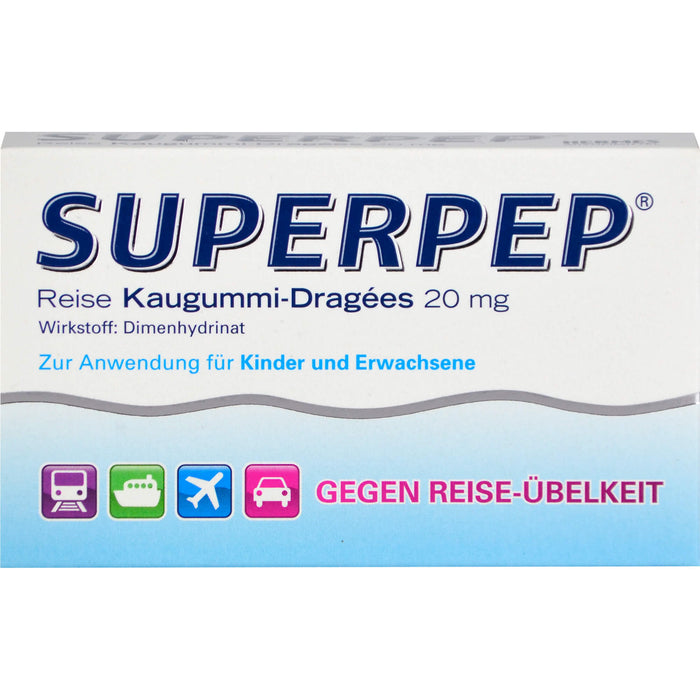 SUPERPEP Reise Kaugummi-Dragees, 10 St. Kaugummi