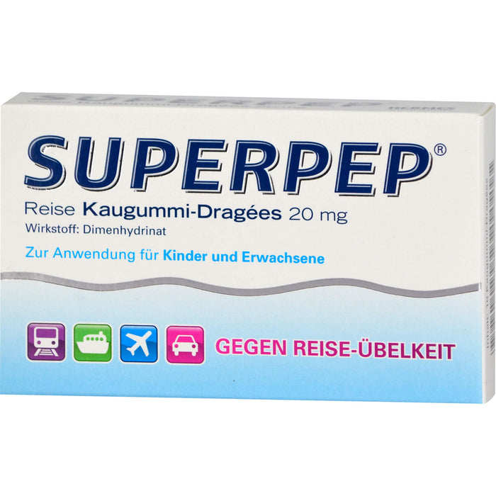 SUPERPEP Reise Kaugummi-Dragees, 10 St. Kaugummi