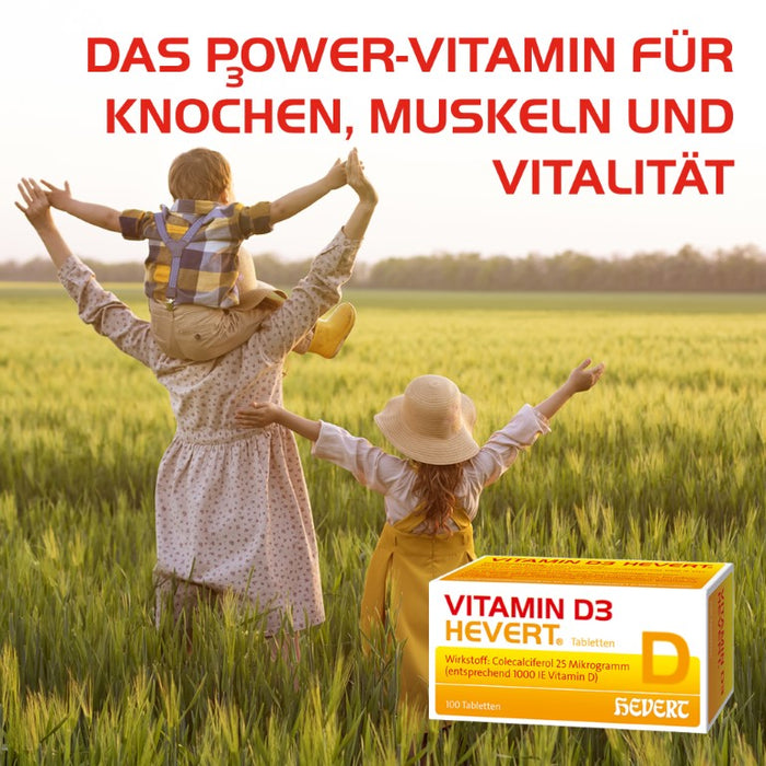 Vitamin D3 Hevert bei Mangel und erhöhtem Bedarf, 100 St. Tabletten