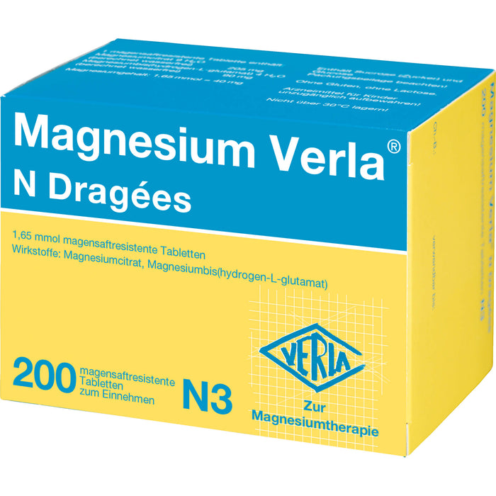 Magnesium Verla N Dragees, 200 pcs. Tablets