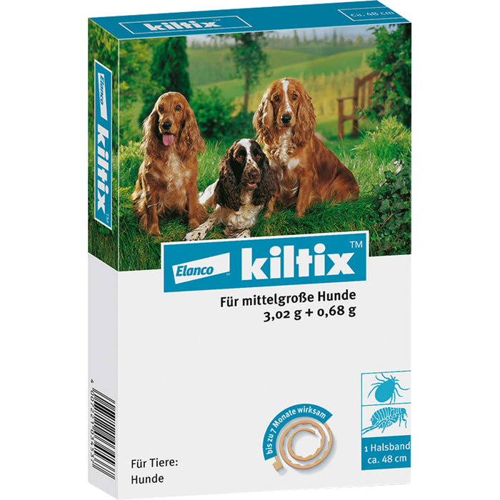 Elanco kiltix für mittelgroße Hunde Ektoparasitizid-Halsband gegen Zecken und Flöhe, 1 St. Halsband