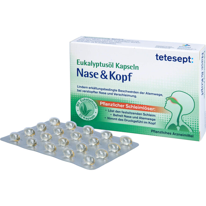 tetesept Eukalyptusöl Kapseln Nase + Kopf, 20 pcs. Capsules