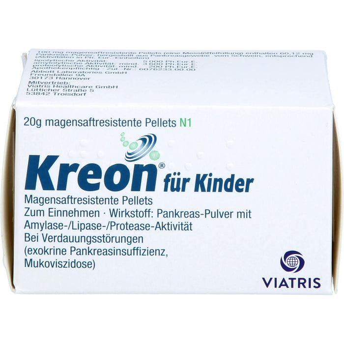 Kreon für Kinder, Magensaftresistente Pellets, 20 g Powder