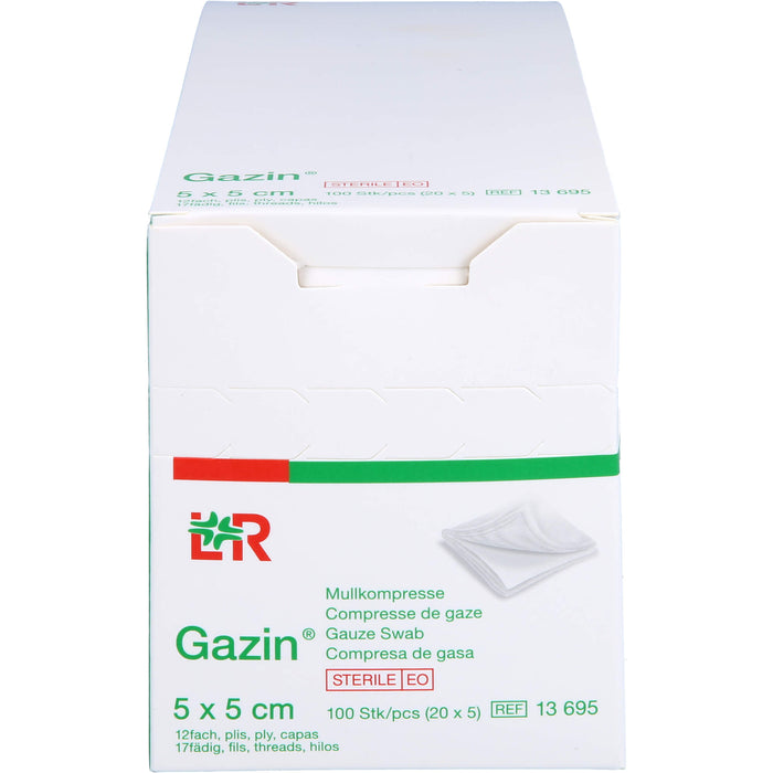 Gazin Kompresse 5x5cm 8fach steril, 20X5 St KOM