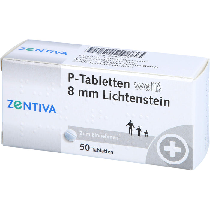 P-Tabletten weiß 8 mm Lichtenstein, 50 pcs. Tablets