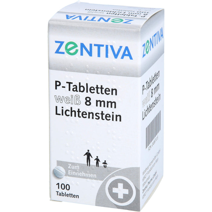 P-Tabletten weiß 8 mm Lichtenstein, 100 St. Tabletten