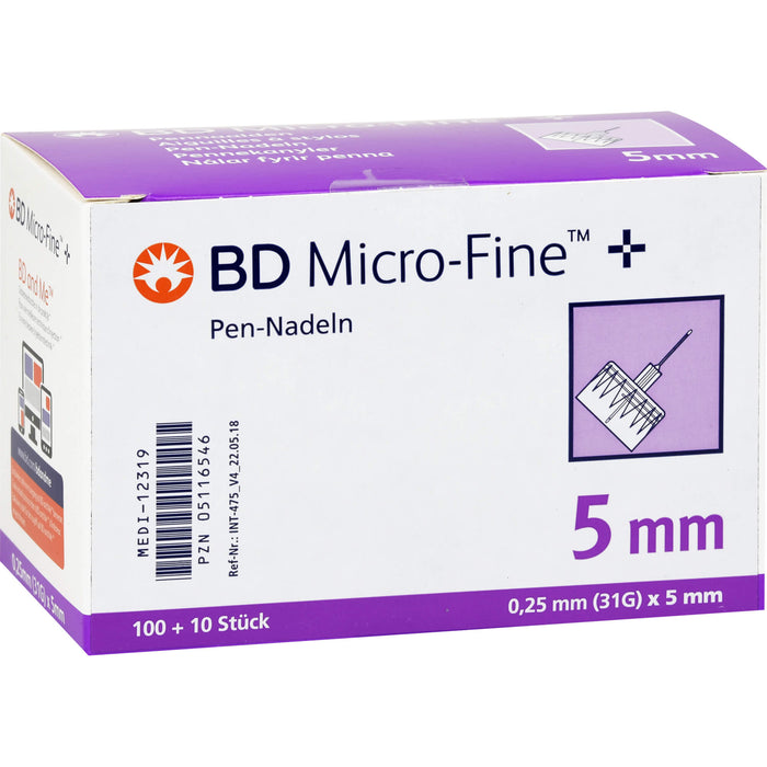 BD Micro FINE + 5 Nadeln 110x0,25x5mm, 110 St KAN