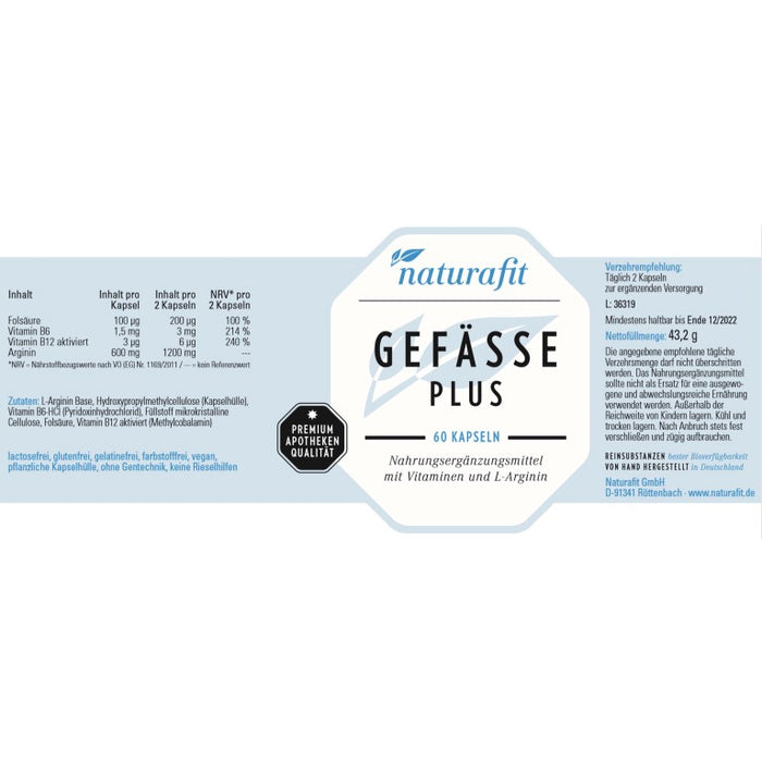 naturafit Gefäße Plus Kapseln, 60 pcs. Capsules