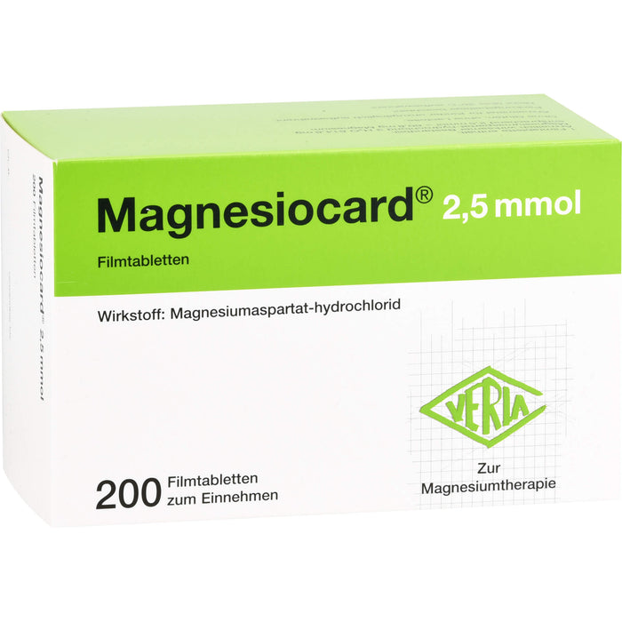 Magnesiocard 2,5 mmol Filmtabletten zur Magnesiumtherapie, 200 pcs. Tablets