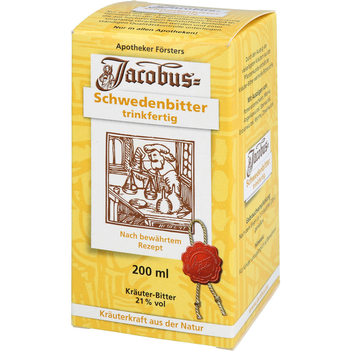 Jacobus Schwedenbitter trinkfertige Mischung aus erlesenen Kräutern und Wurzeln, 200 ml Lösung