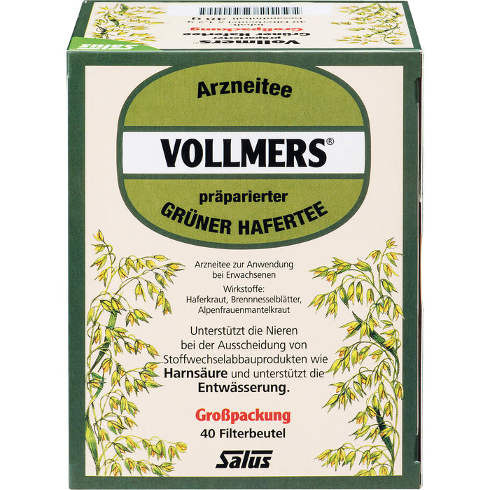 Salus VOLLMERS Grüner Hafertee Filterbeutel, 40 pc Sac filtrant