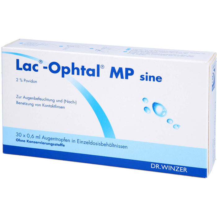 Lac-Ophtal MP sine Augentropfen zur Befeuchtung und Benetzung von Kontaktlinsen, 30 pc Récipients à dose unique