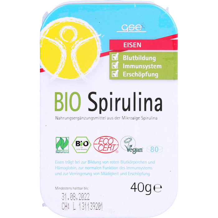 GSE Spirulina 500mg Bio Naturland, 80 St TAB