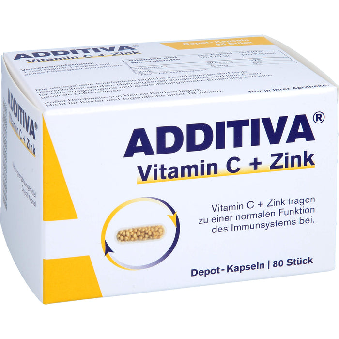 ADDITIVA Vitamin C + Zink Depotkaps.Aktionspackung, 80 St KAP