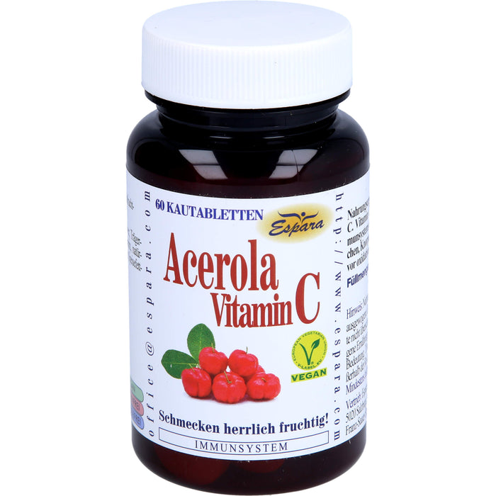 Espara Acerola-Vitamin C Kautabletten Immunsystem, 60 pc Tablettes