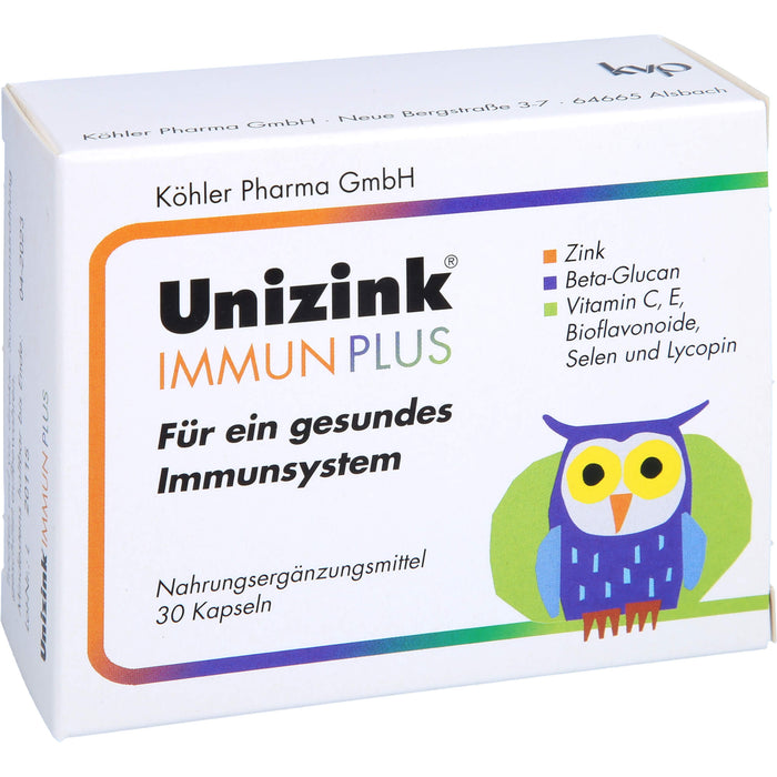 Unizink Immun Plus Kapseln für ein gesundes Immunsystem, 30 pc Capsules