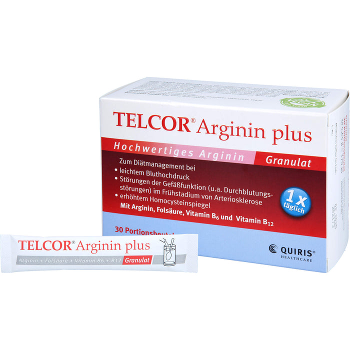 TELCOR Arginin plus Pulver für Lebenskraft und Vitalität bis ins hohe Alter, 30 pcs. Sachets