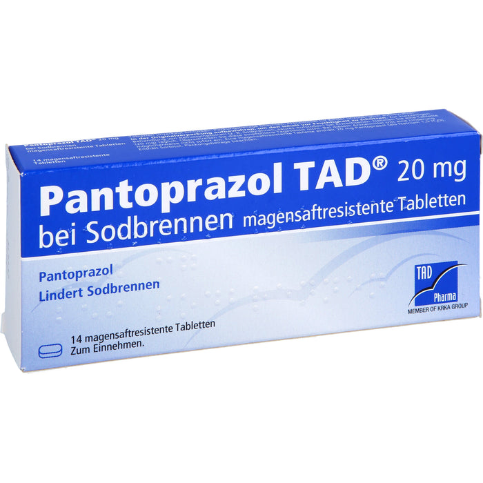 Pantoprazol TAD 20 mg magensaftresistente Tabletten bei Sodbrennen, 14 St. Tabletten