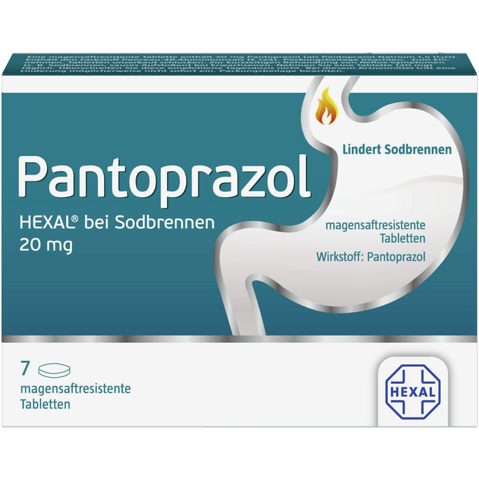 Pantoprazol HEXAL 20 mg Tabletten bei Sodbrennen, 7 St. Tabletten