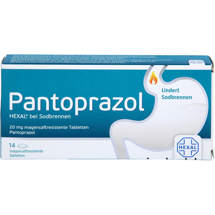 Pantoprazol HEXAL 20 mg Tabletten bei Sodbrennen, 14 pcs. Tablets