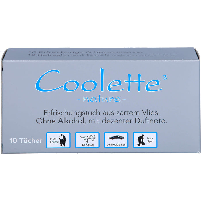 Coolette Nature Erfrischungstuch aus zartem Vlies, 10 pc Tissus