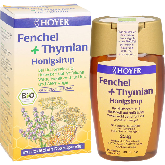 HOYER Fenchel+Thymian Honigsirup, 250 g Solution