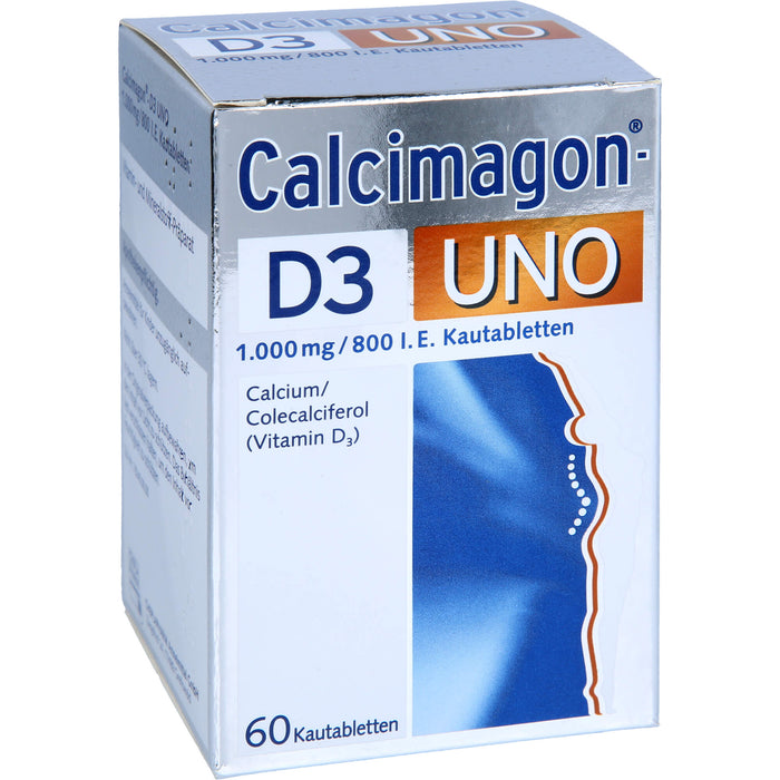 Calcimagon D3 UNO 1000 mg / 800 I.E. Kautabletten, 60 pc Tablettes