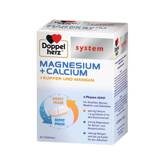 Doppelherz Magnesium+Calcium+Kupfer u Manga system, 60 St TAB