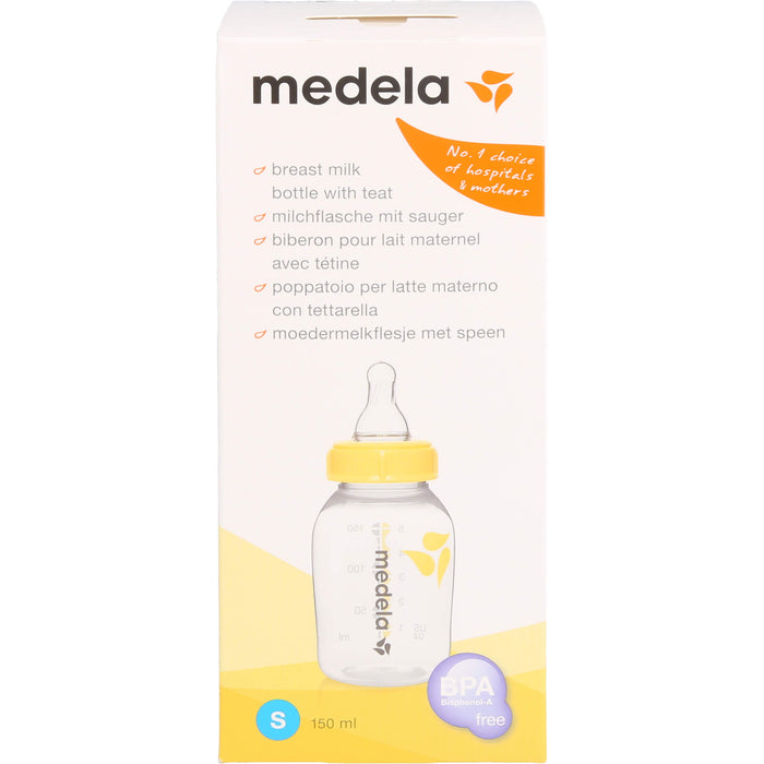 Medela Muttermilchflasche 150 ml mit Medela Silikonsauger S, 1 pc Bouteilles