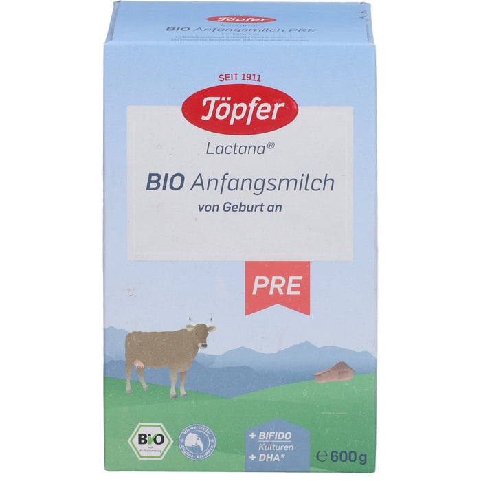 Töpfer Lactana Bio Anfangsmilch von Geburt an Pulver, 600 g Pulver