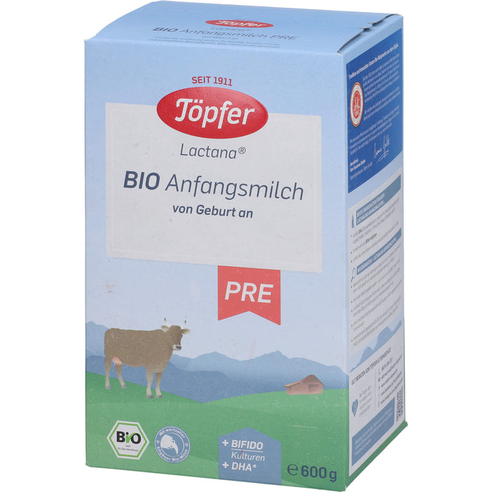 Töpfer Lactana Bio Anfangsmilch von Geburt an Pulver, 600 g Pulver